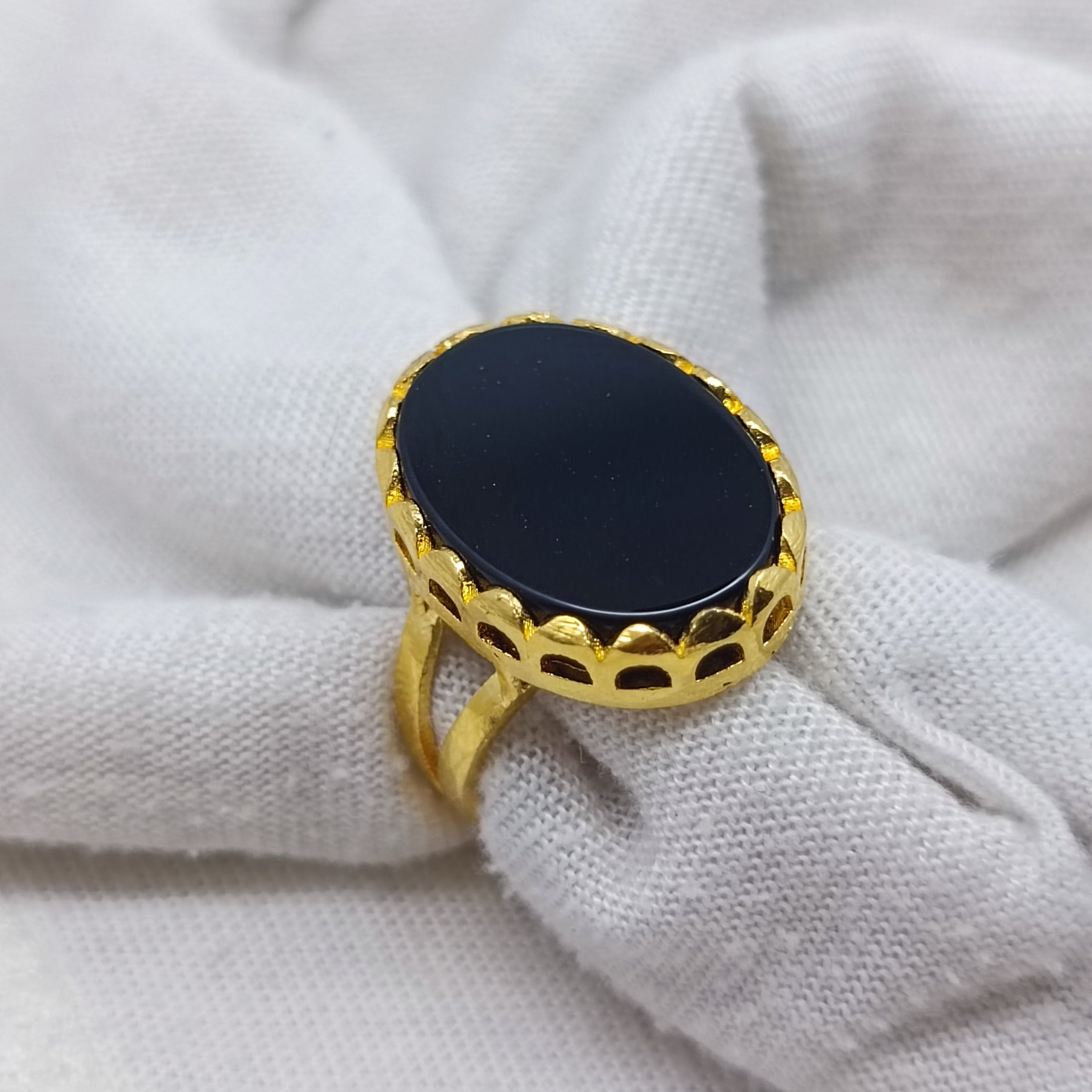Beautiful black aqeeq ring 03